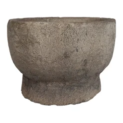 Bowl Con Soporte De Resina Simulacion Piedra II