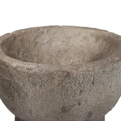 Bowl Con Soporte De Resina Simulacion Piedra II