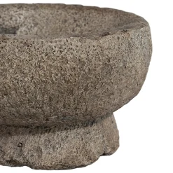 Bowl Con Soporte De Resina Simulacion Piedra I