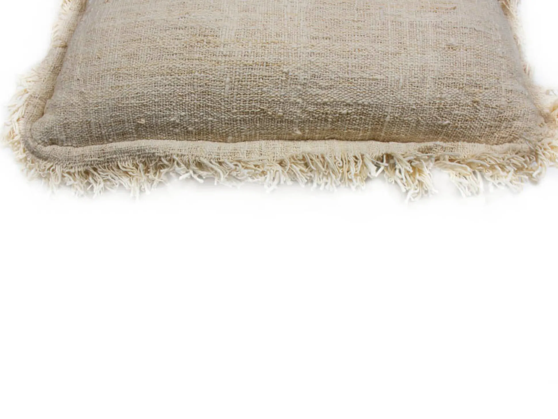 Cojin Natural Con Fleco En Los Lados 66X36