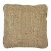 Cojín Café Jute 40X40 Con Cordón En Los Lados