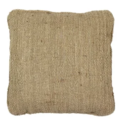 Cojín Café Jute 40X40 Con Cordón En Los Lados