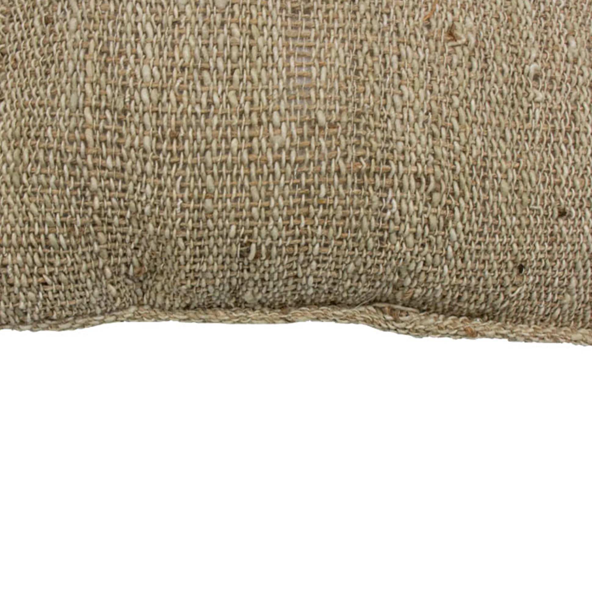 Cojín Café Jute 40X40 Con Cordón En Los Lados