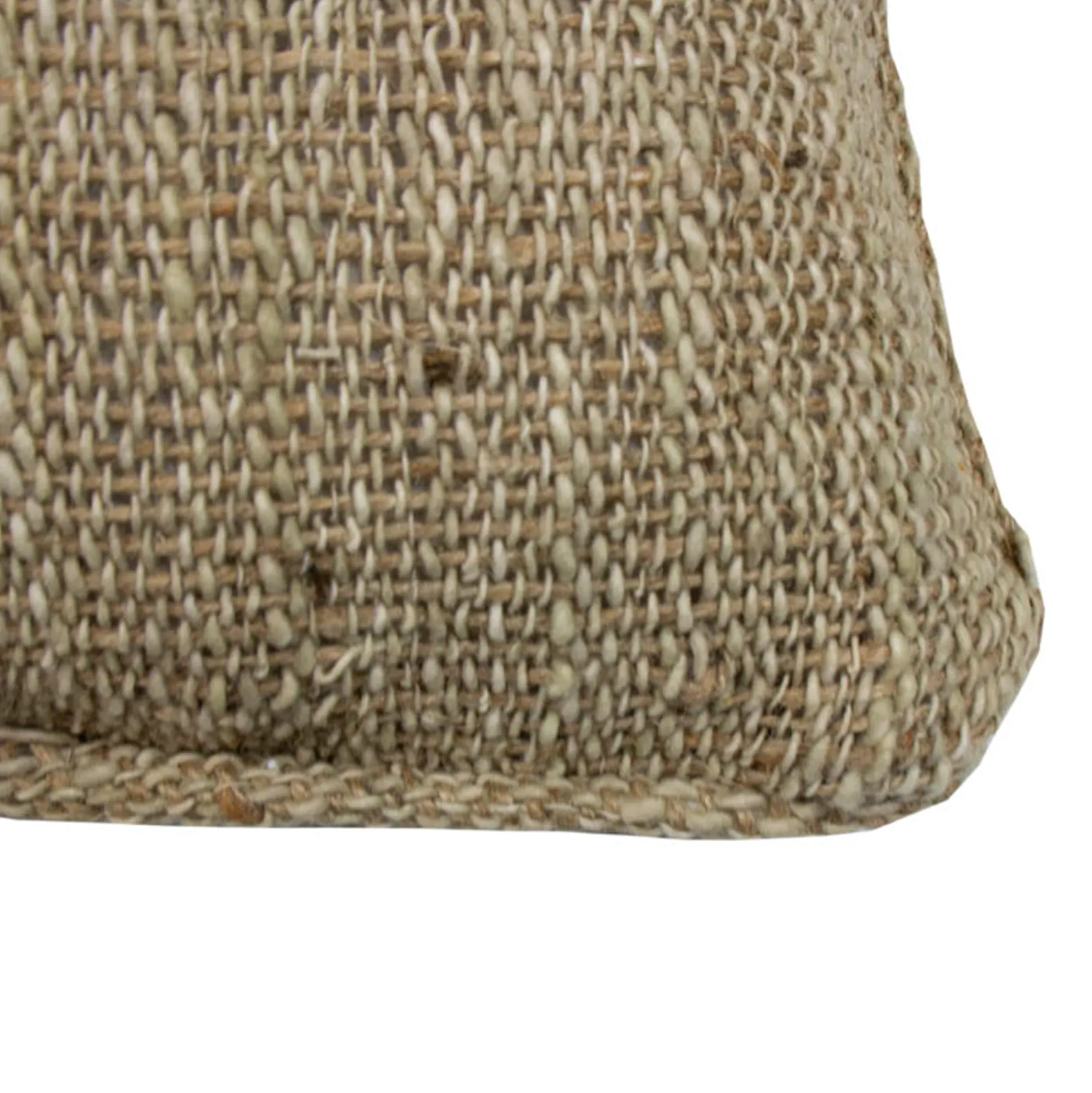 Cojín Café Jute 40X40 Con Cordón En Los Lados