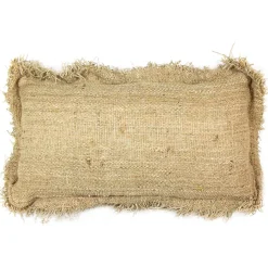 Cojín Jute Café 66X36 Con Fleco En Los Lados