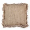 Cojín Jute 55X55 Con Fleco En Los Lados