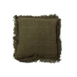 Cojín Martini 55X55 Verde Con Fleco En Los Lados