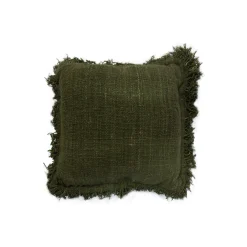 Cojín Martini 40X40 Verde Con Fleco En Los Lados