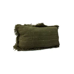 Cojín Martini 66X36 Verde Con Fleco En Los Lados