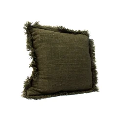 Cojín Martini 55X55 Verde Con Fleco En Los Lados