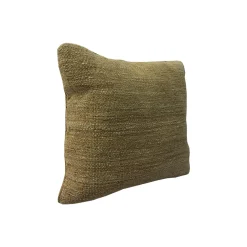 Cojín Mixto 55X55 Natural Café Jute Con Cordón En Los Lados
