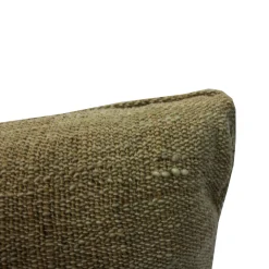 Cojín Mixto 55X55 Natural Café Jute Con Cordón En Los Lados