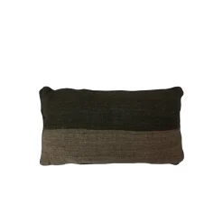 Cojín Mixto 66X36 Verde Olivo Jute Con Cordón En Los Lados