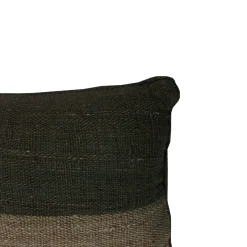 Cojín Mixto 66X36 Verde Olivo Jute Con Cordón En Los Lados