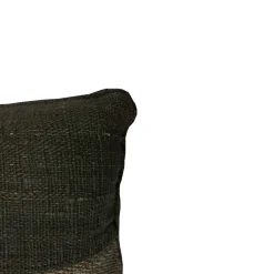 Cojín Mixto 66X36 Verde Olivo Jute Con Cordón En Los Lados
