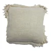 Cojín Natural Beige 40X40 Con Fleco En Los Lados