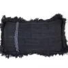 Cojín Negro Carbón 65X36 Con Cordón En Los Lados