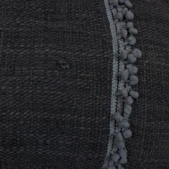Cojín Negro Carbón 65X36 Con Cordón En Los Lados
