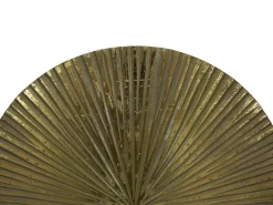 Escultura De Disco Metálico Dorado