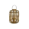 Farol Bohemio De Bambú Y Asa De Cuero II