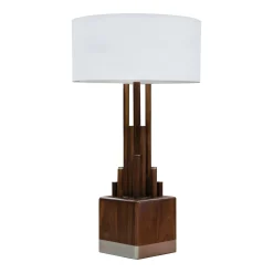 Lámpara De Mesa Torre Nogal