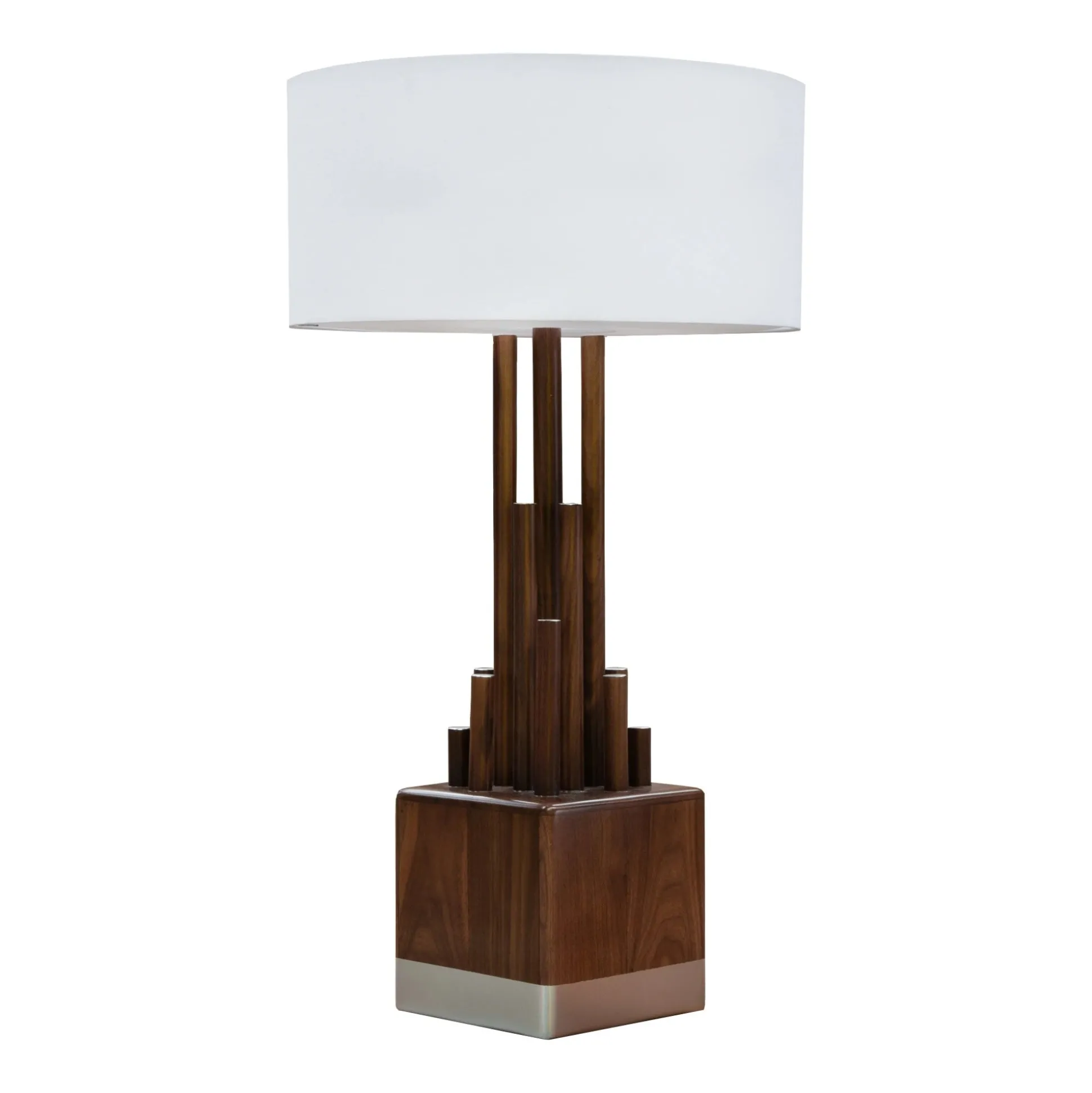 Lámpara De Mesa Torre Nogal