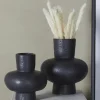 Set 2 Jarrones De Ceramica Calabaza Negro