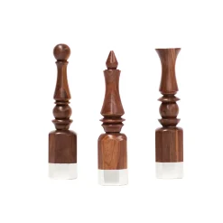 Set Ajedrez Nogal Con Plata