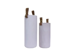 Set De 2 Envases Con Asas De Cuero