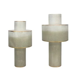 Set De 2 Envases Metálicos Alinor De Acabado Blanco