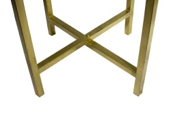 Set De 2 Maceteros Negro Con Dorado Pedestal