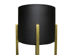 Set De 2 Maceteros Negro Con Dorado Pedestal