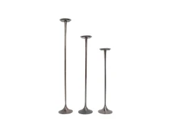 Set De 3 Portavelas En Aluminio