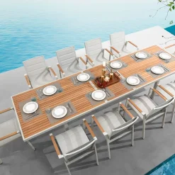 Set Mesa Extendible + 10 Sillas Santorini