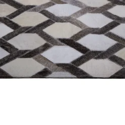 Tapete Cow Hide Rug Chain Dark Grey