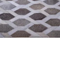 Tapete Cow Hide Rug Chain Lt Grey